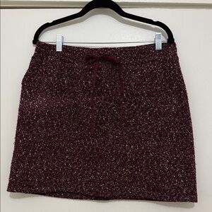 Elegant Burgundy Knit Skirt